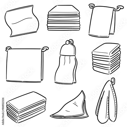 vector set of hand towel
