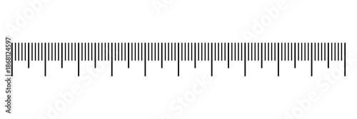 Measuring chart with 10 centimeters showing a clear ruler scale and numbered markings. Length measurement concept suitable for math, distance, height, sewing tools, education, and design use.