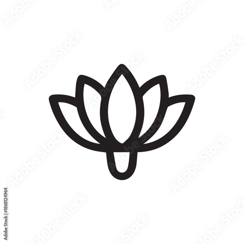 A serene minimalist lotus flower icon representing purity growth and spiritual awakening