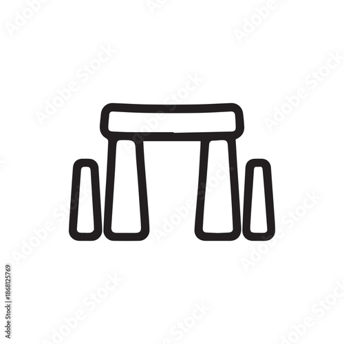 An iconic representation of an ancient stone circle a mysterious prehistoric monument outline illustration