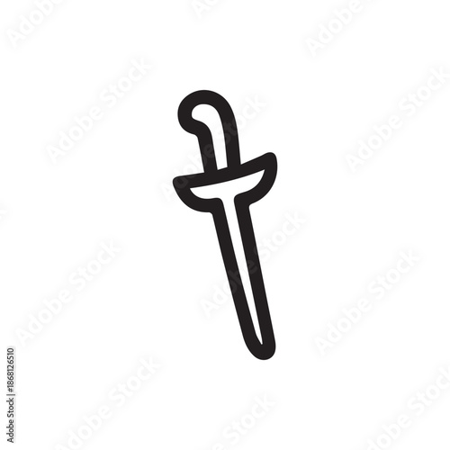 Hand drawn style small blade weapon illustration graphic design element