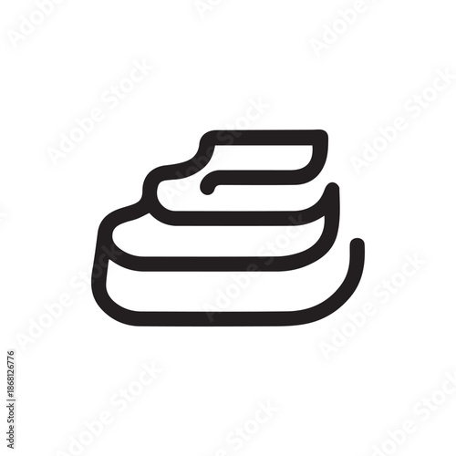 Funny abstract poop icon representing a pile of waste or a stack of layers