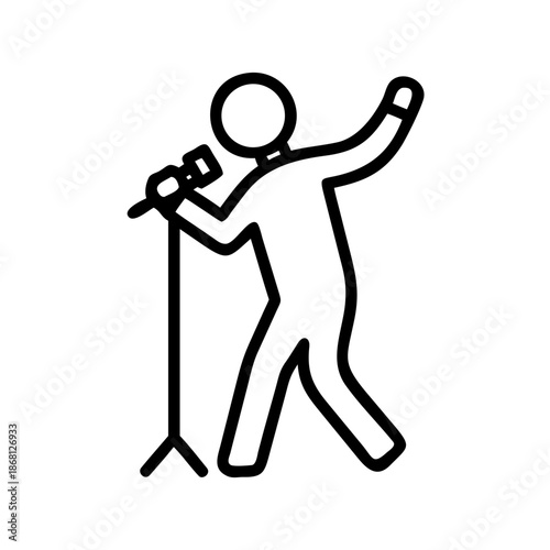 Person singing into microphone