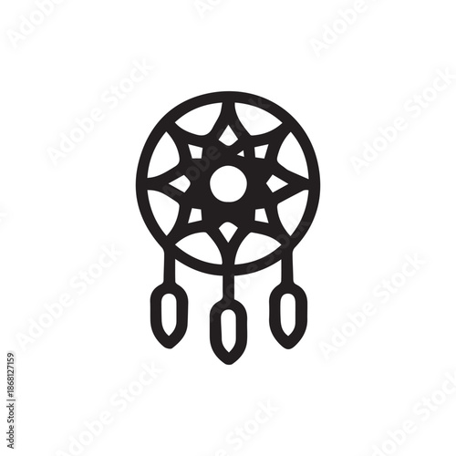 Minimalist Dreamcatcher Symbol Capturing Good Vibes and Sweet Slumber