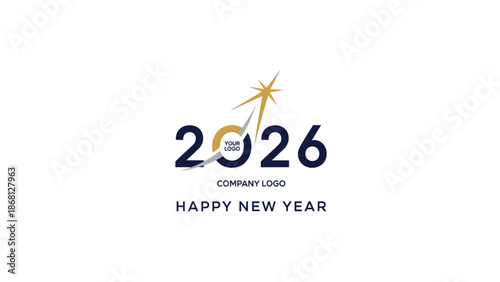 Celebrating the start of a New Year 2026 with festive decorations and fireworks