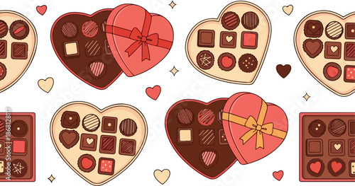 Assorted heart-shaped chocolate boxes