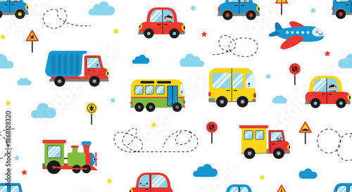 Colorful transportation pattern