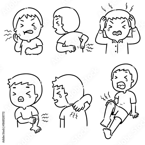 vector set of pain people