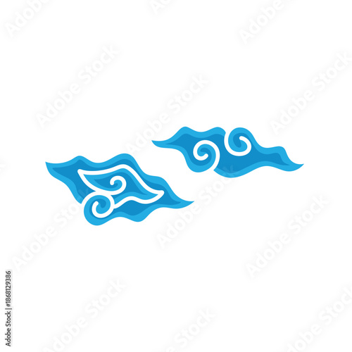 Indonesian mega cloudy batik motif vector illustration.