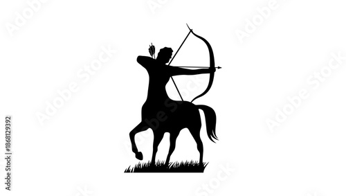 Centauros Logo, black isolated silhouette