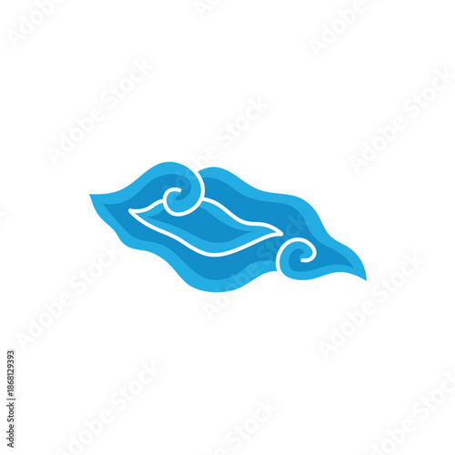 Indonesian mega cloudy batik motif vector illustration.