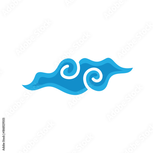 Indonesian mega cloudy batik motif vector illustration.