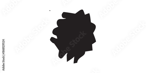Abstract black spiky shape on a white background.