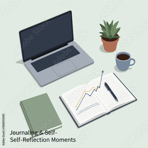 A serene and minimalist journal on a soft background, inviting introspection and personal growth.