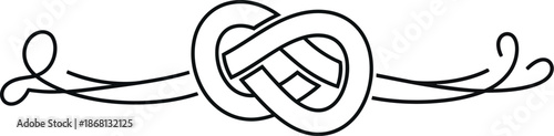 Infinity love knot symbol with elegant line ornament romantic illustration