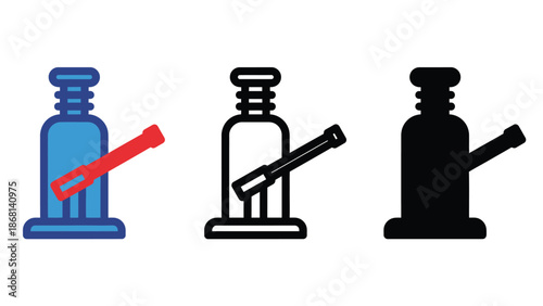A set of three hookah waterpipe icons in different colors and styles
