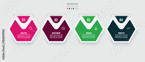 Infographic template business concept with step.
