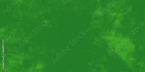 Colorful green halftone background with dynamic dot matrix texture, great for advertising, web design, and graphic templates.