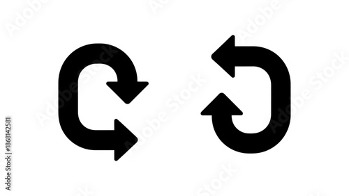 A simple depiction of two curved arrows in opposing circular directions