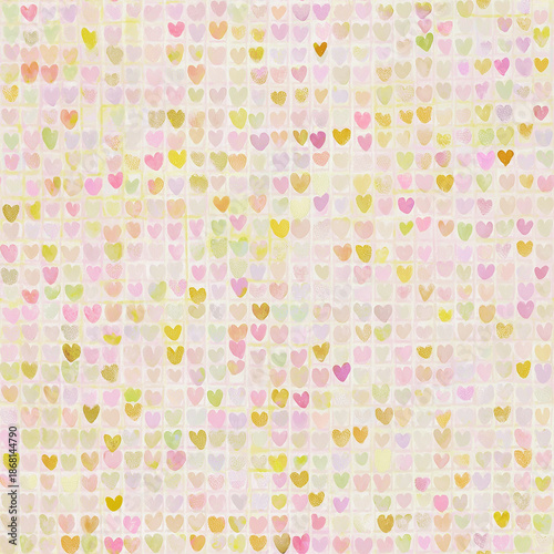 Cute Pastel Hearts Seamless Pattern: A very sweet AI-generated repeatable pattern, perfect for Valentine’s wrapping paper, gift tags, fabric, scrapbooking, stickers, notebooks, or card covers
