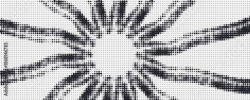 Edge frame. Halftone cartoon border. Pop art dot. Attention pattern. Faded attention texture. Black line isolated on white background.