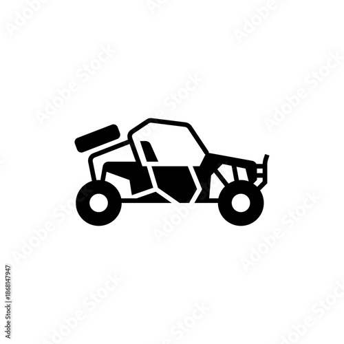 Dune buggy glyph icon. Buggy black solid illustration.