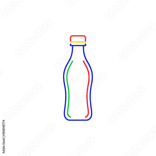 Simple Bottle Outline with Italian Flag Colors