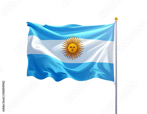 Flag of Argentina Minimal Flat Vector Design