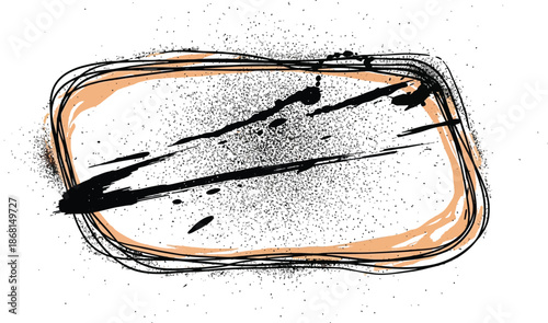 Hand drawn grunge textured text box frames set with uneven rough jagged edge. Ink pen rectangles squares circles ovals collection. Retro vintage aged distressed vector banners borders templates