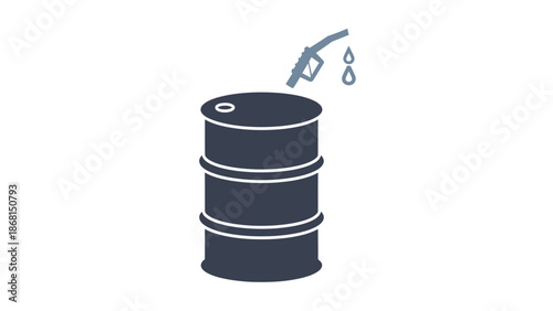 Oil Barrel Illustration Representing Energy Industry, Petroleum Production, and Global Fuel Resources