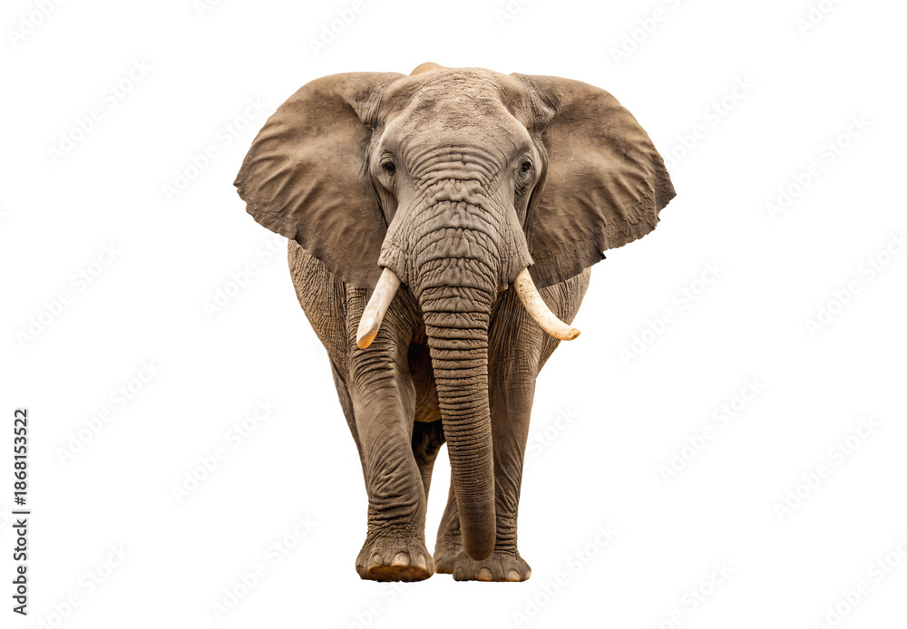 Obraz premium Elephant standing, isolated on a transparent background