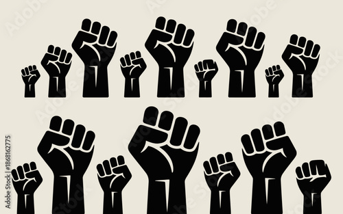 Collection of Raised Fists in Solidarity and Protest.