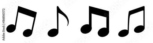 Musical notes graphic artistic rendering set of notes for music lovers and composers