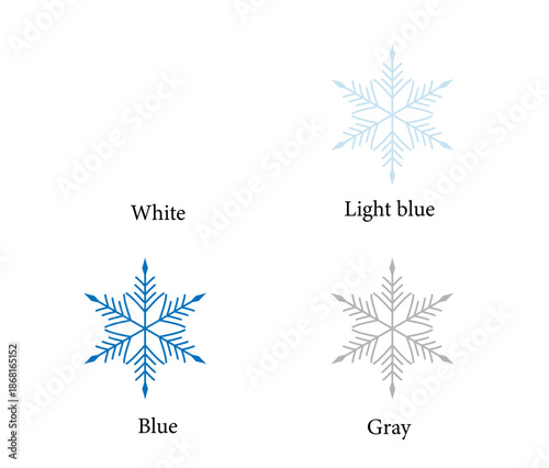 冬のイラスト素材　雪の結晶のセット　No.２3