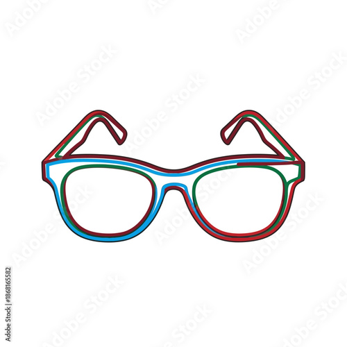 Retro Eyeglasses Outline Icon, Vintage Spectacles, Stylish Fashion Accessory