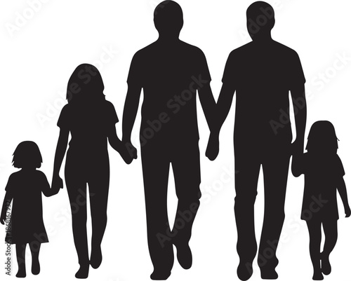 Family holding hands together