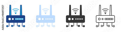 Industry Internet  Icon Set Multiple Style Collection