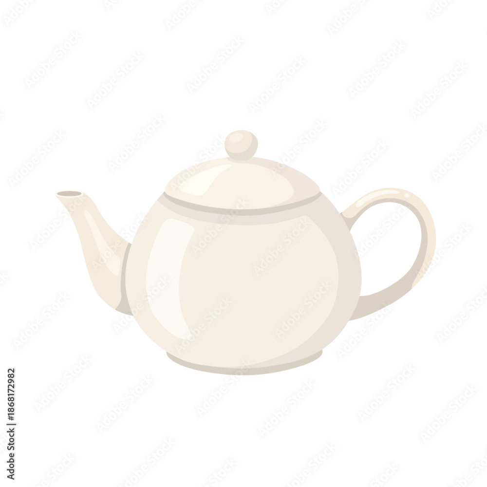 Obraz premium Minimal Ceramic Teapot Kitchen Illustration