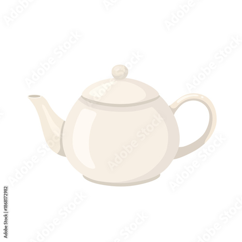Minimal Ceramic Teapot Kitchen Illustration