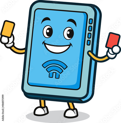 Happy tablet celebrating internet connection