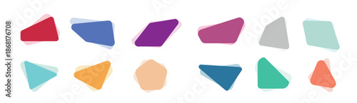 set of label triangle with different colors triangle fluid 