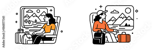 Traveling with style while enjoying scenic views from a window