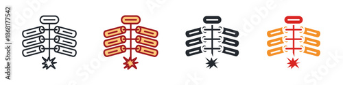 Firecrackers Icon Set Multiple Style. Designed In Outline, Blue, Glyph, Dual Tone
