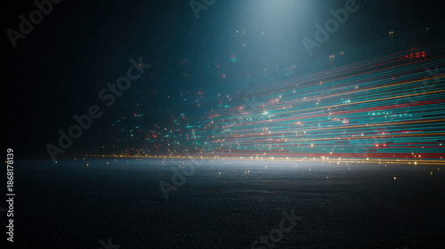 Futuristic technology data network streaming fast information