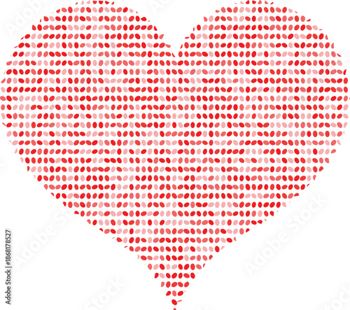 Paper style heart made of red and white hearts for romantic Valentine design