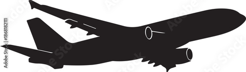 Shark and bird black vector silhouette illustration icon art