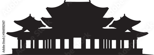 Black and white vector silhouette of a dog and cat illustration icon