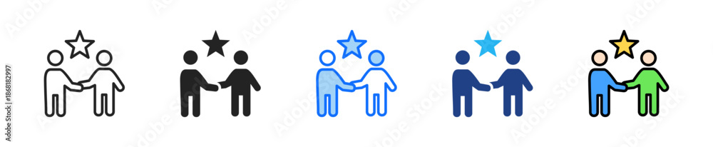Foto Peer Recognition Icon Set Multiple Style Collection