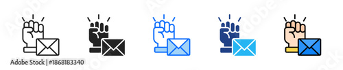 Encouraging Email Icon Set Multiple Style Collection