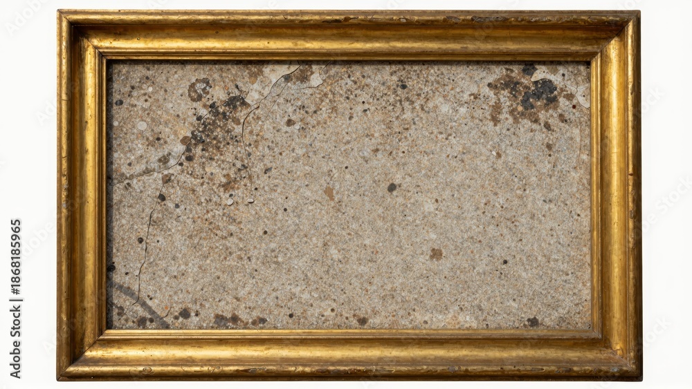 Fototapeta premium Golden frame with cracked mosaic artwork